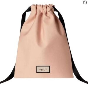 Gucci Beauty Dust bag floral interior print Pink 8" x 10" drawstring travel